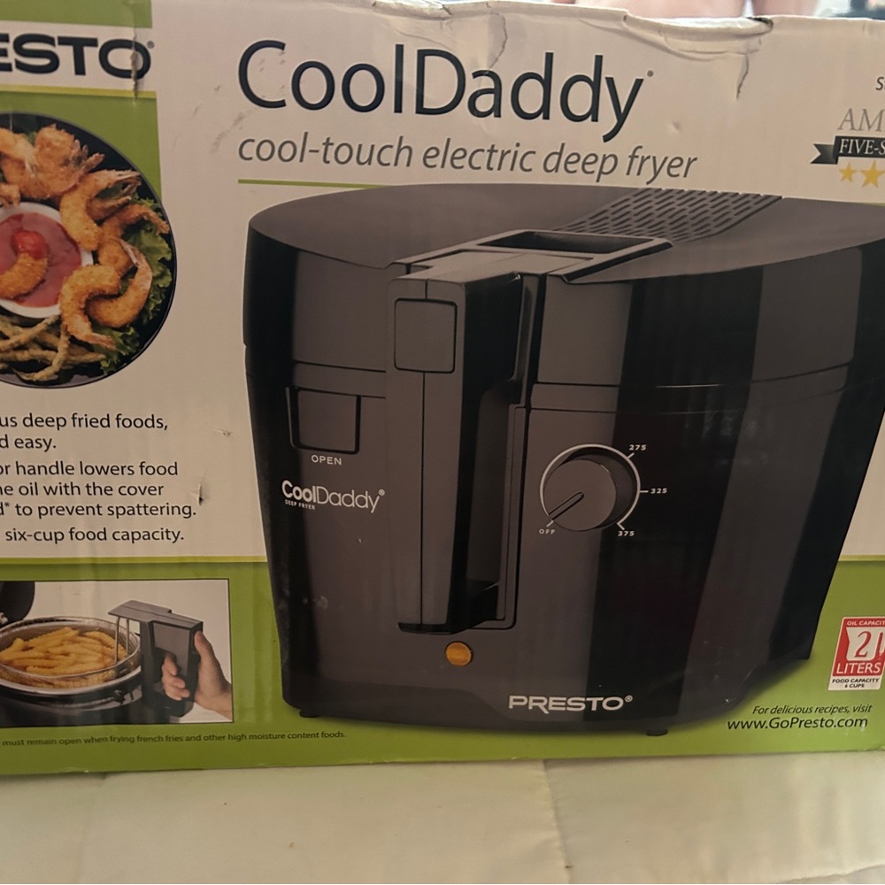 Presto CoolDaddy Black Electric Deep Fryer
